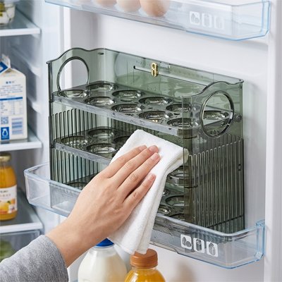 Boite à oeufs empilable idéale pour optimiser l'espace dans le réfrigérateur.