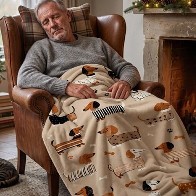  Couverture moelleuse à motif de chiens offrant chaleur et confort en toute saison.