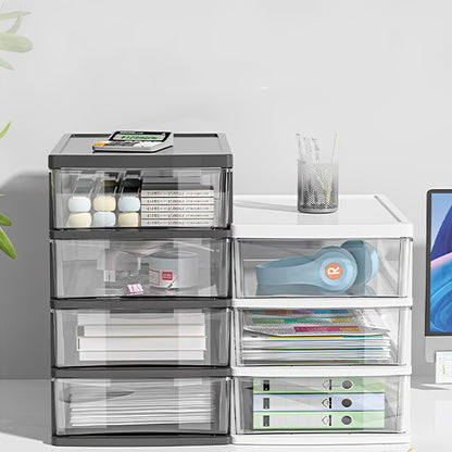 Organisateur de bureau à tiroirs pour ranger fournitures, documents et accessoires.